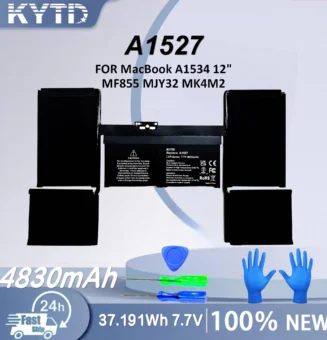 KYTD New Replacement Battery A1527 For A1534 12" MJY32 MK4M2 MF855 A1705 2019 Premium Rechargable Batteries Long Lifespan