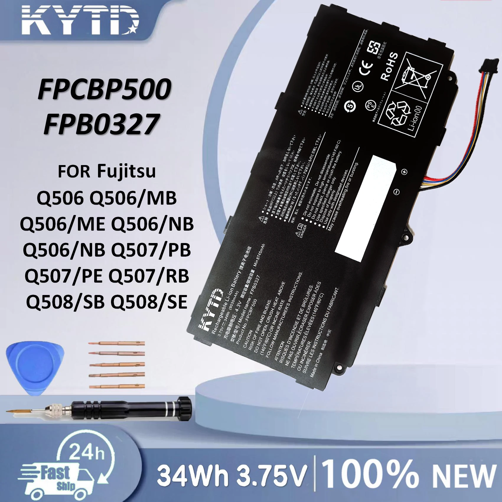 KYTD Laptop Battery For Fujitsu Q506 Q506/MB Q506/ME Q506/NB Q506/NB Q507/PB Q507/PE Series FPCBP500 FPB0327 3.75V 9030mAh