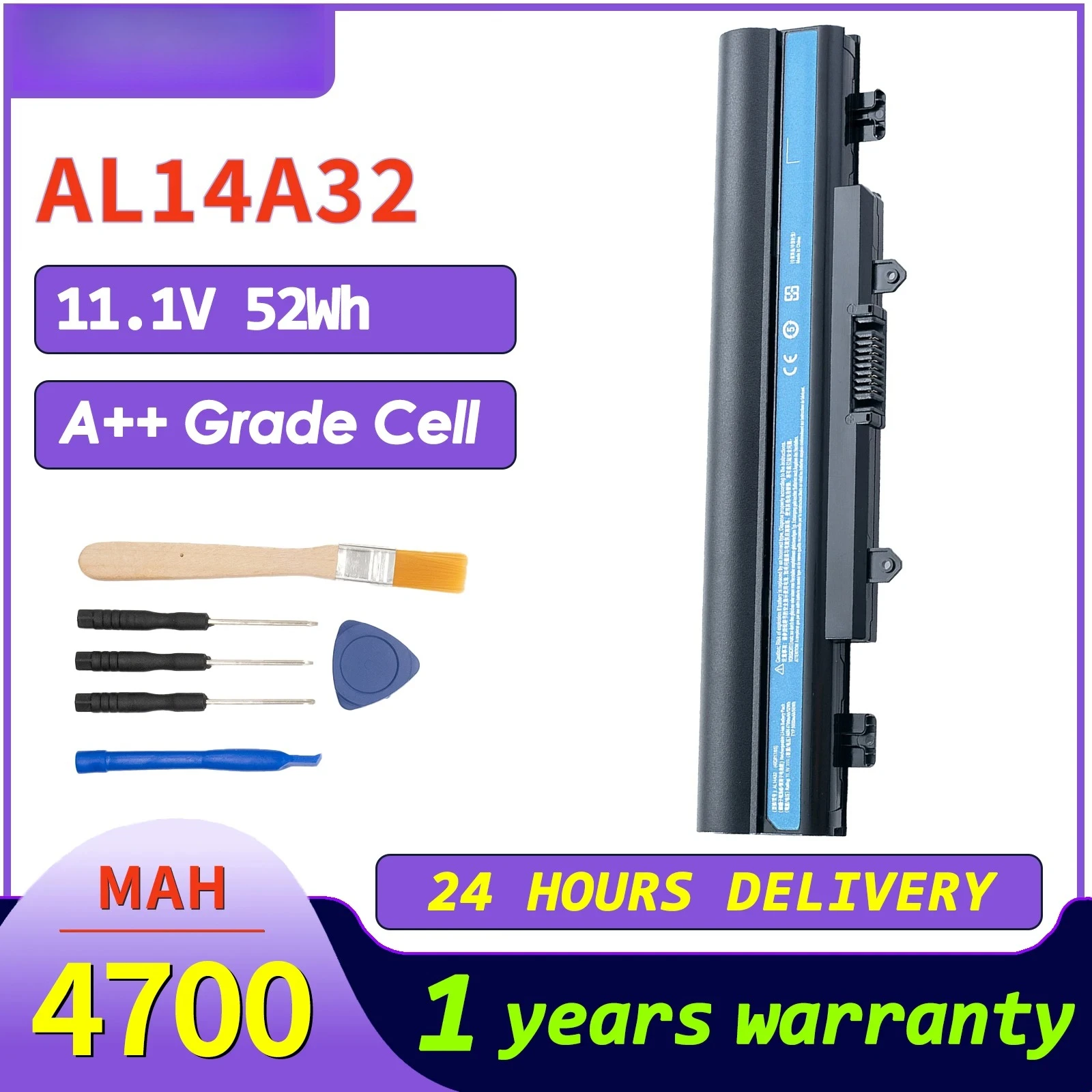 AL14A32 31CR17/65-2 KT.00603.008 Laptop battery For Acer Extensa 2509/EX2509/2510/EX2510 Series 2510G/EX2510G