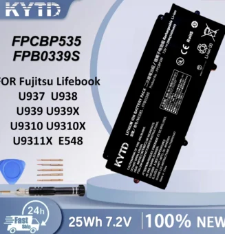 KYTD Laptop Battery For Fujitsu LifeBook U937 E548 U939X Series FPCBP535 FPB0343S FPB0340S FPCBP544 FPCBP536 FPB0339S 7.2V