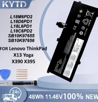 KYTD L18M6PD1 Battery For Lenovo ThinkPad X13 Yoga X390 X395 L18M6PD2 L18D6PD1 L18L6PD1 L18C6PD2 02DL017 02DL019 02DL018 11.46V