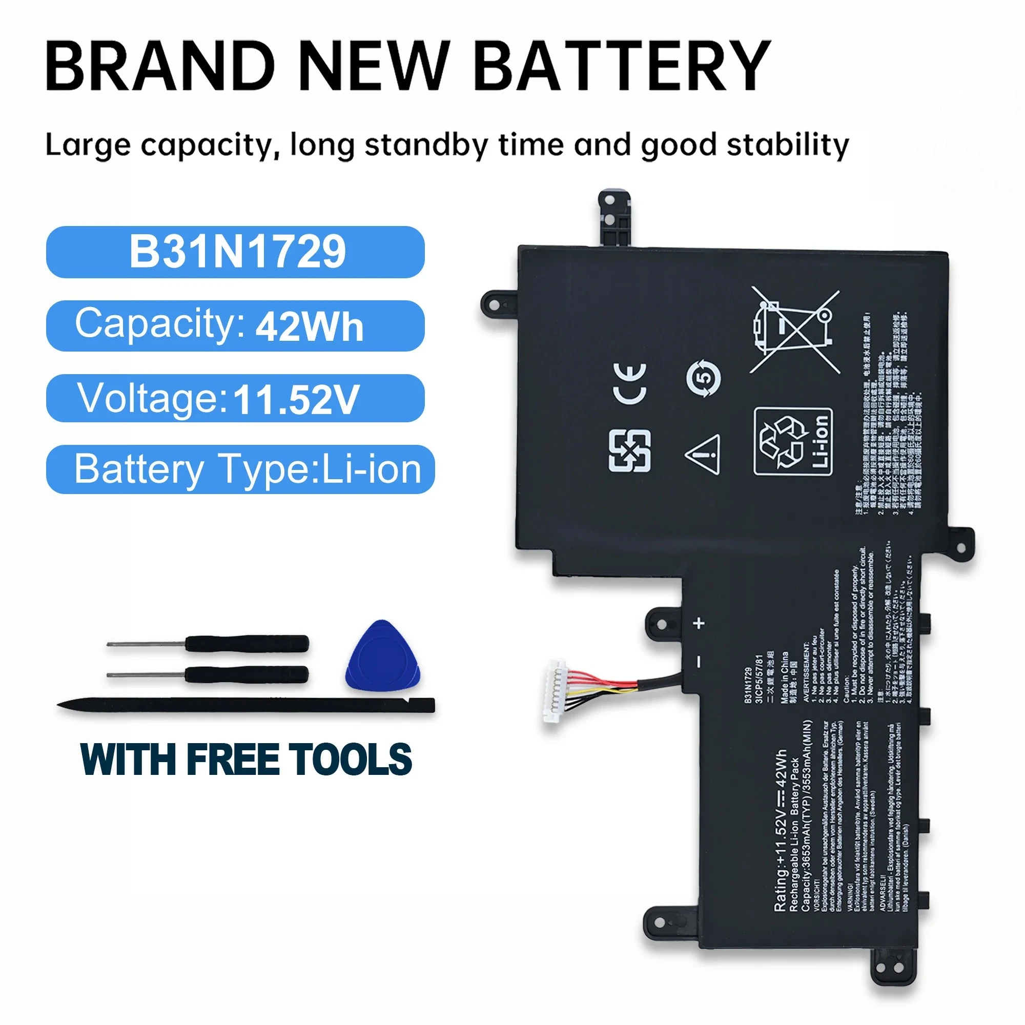 B31N1729 Laptop Battery For ASUS VivoBook S15 S530 S530F S530FA S530FN S530UA S530UF S530UN X530FN X530FN-1A S5300UN
