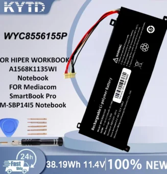 KYTD For HIPER WORKBOOK A1568K1135WI WYC8556155P 11.4V 38.19Wh 3350mAh Laptop Battery For Mediacom SmartBook Pro M-SBP14I5