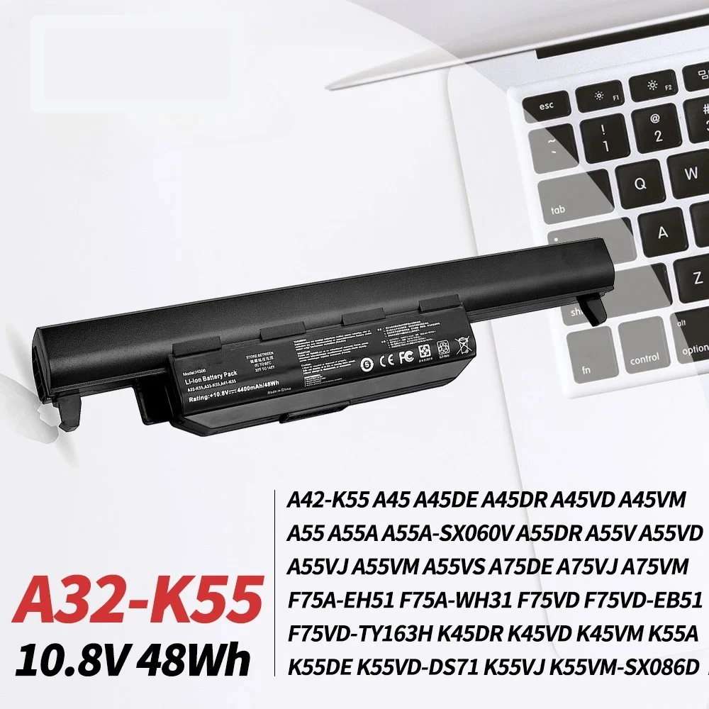 A32-K55 Laptop Battery for Asus Q500 Q500A R503U R503A R503C K55VD X75VD K75VM K75VD K75DE K55 K55N K55VM K45VS K55DR R500 R700
