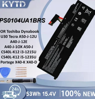 KYTD PS0104UA1BRS Battery For Toshiba Dynabook U30 Tecra A50-J-12U A40-J-12E A40-J-1OX A50-J CS40L-K12 i3-1215U 15.4V 53WH