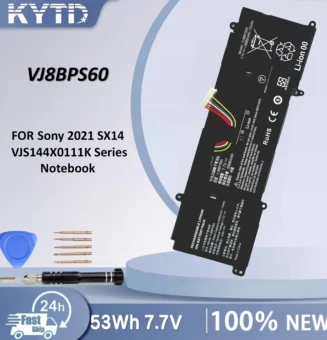 KYTD VJ8BPS60 7.7V 53Wh 6886mAh Laptop Battery For Sony 2021 SX14 SX14 VJS144X0111K Series Notebook