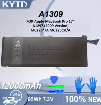 KYTD Laptop Battery For Apple MacBook Pro 17" A1297 (2009 Version) MC226*/A MC226CH/A Replace A1309 7.3V 95Wh
