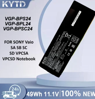 KYTD VGP-BPS24 BPL24 BPSC24 Laptop Battery 4400MAH Replacement for SONY Vaio SA SB SC SD VPCSA VPCSD Notebook OEM Factory 11.1V