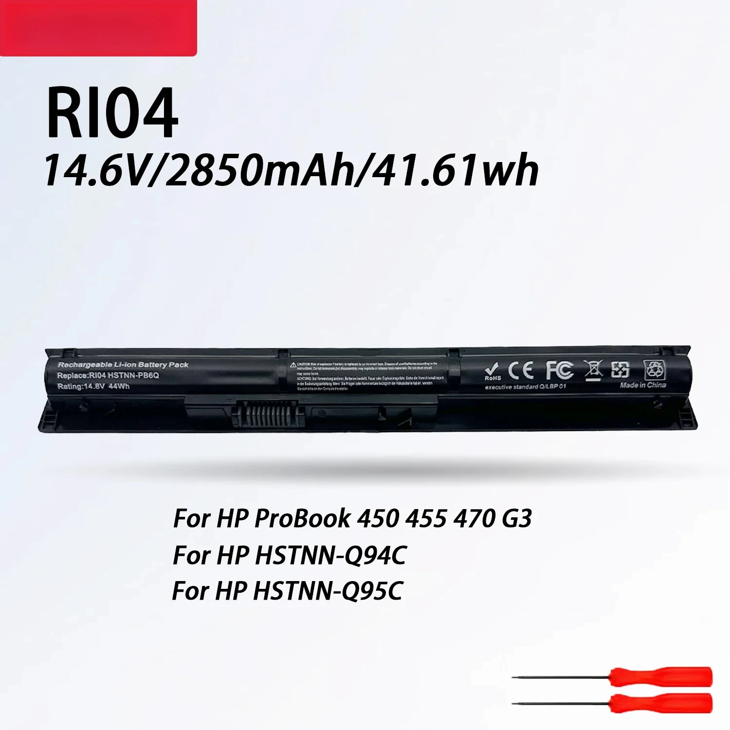 RI04 14.6V For HP Probook Laptop Battery 450 455 470 G3 G4 For HSTNN-Q94C Q95C Q97C RI04XL HSTNN-DB7B PB6Q DB8O LB6Z 811063-421