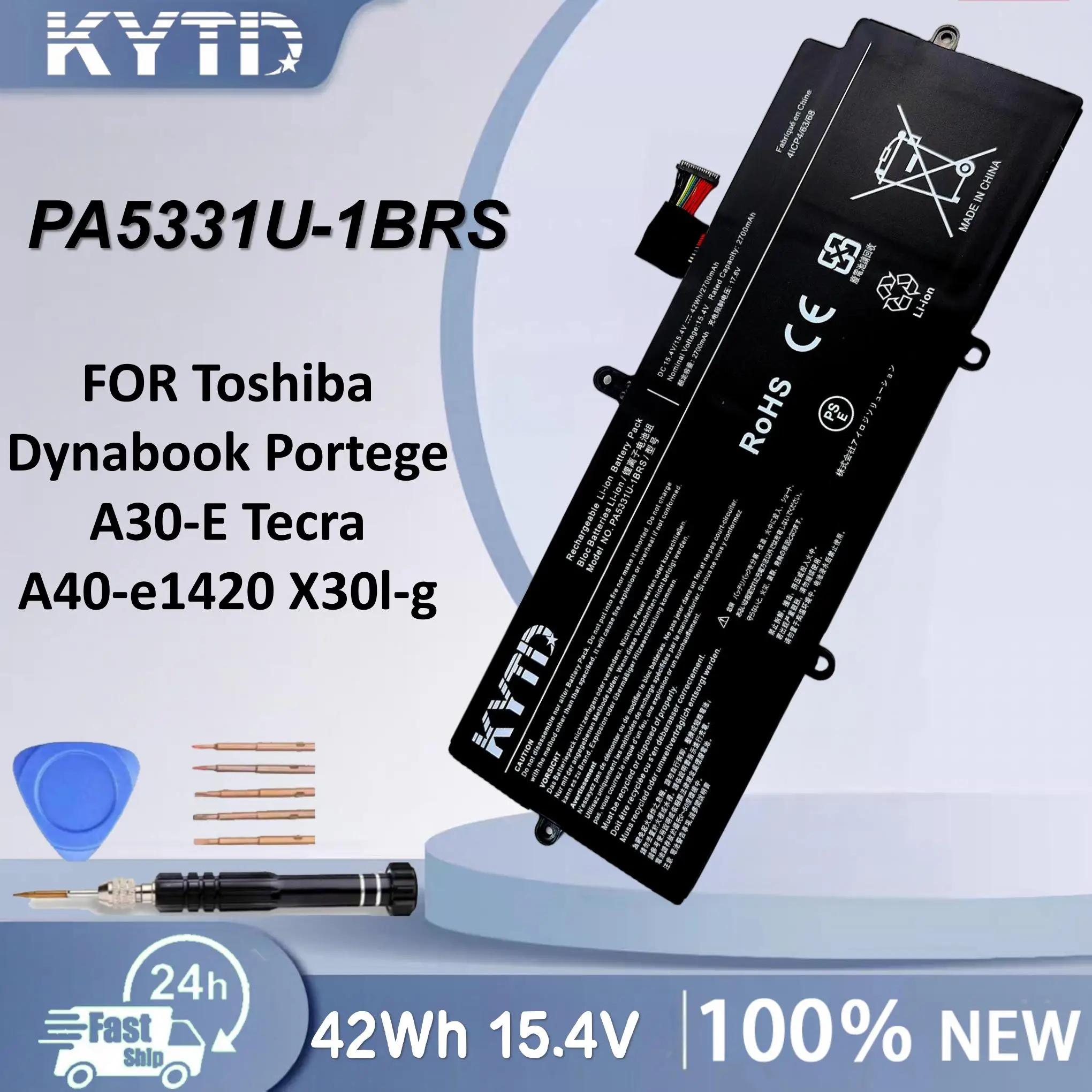 KYTD 15.4V 42Wh 2700mAh PA5331U-1BRS Laptop Battery For Toshiba Dynabook Portege A30-E Tecra A40-e1420 X30l-g Batteries