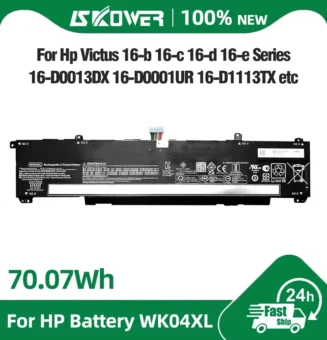 70.07Wh WK04XL Battery for HP Omen 16-b 16-b0172tx 16-c 16C0035nt Victus 16-e 16-e0015np 16-d 16-d0125tx 15-fa TPN-Q265 Q266