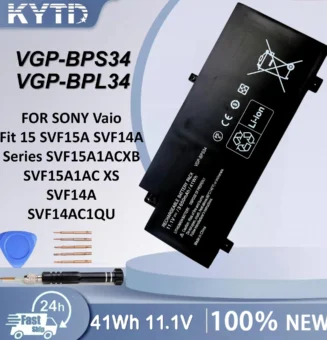 KYTD VGP-BPS34 Battery For SONY Vaio Fit 15 SVF15A SVF14A Series SVF15A1ACXB SVF15A1AC XS SVF14A SVF14AC1QU