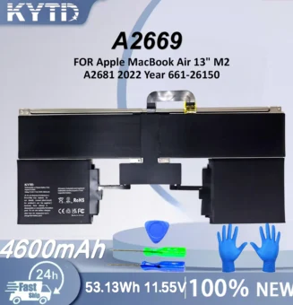 KYTD A2669 Laptop Battery For Apple MacBook Air 13" M2 A2681 2022 Year 661-26150 11.55V 53.13WH 4600mAh