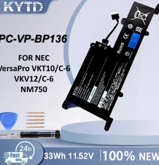 KYTD PC-VP-BP136 Laptop Battery For NEC VersaPro VKT10/C-6 VKV12/C-6 NM750 11.52V 33Wh 3166mAh