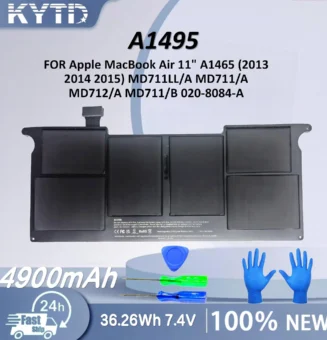 KYTD A1495 Laptop Battery For Apple MacBook Air 11" A1465 (2013 2014 2015) MD711LL/A MD711/A MD712/A MD711/B 020-8084-A